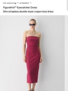 Aritzia Strapless Figureknit Maxi Dress in Berry